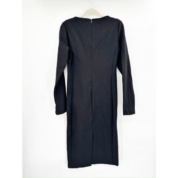 Max Mara Black Onore Long Sleeve Jersey Midi Dress Size 12 - Picture 4 of 10